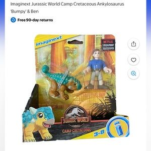 Imaginext Jurassic World Camp Cretaceous Ankylosaurus 'Bumpy' & Ben